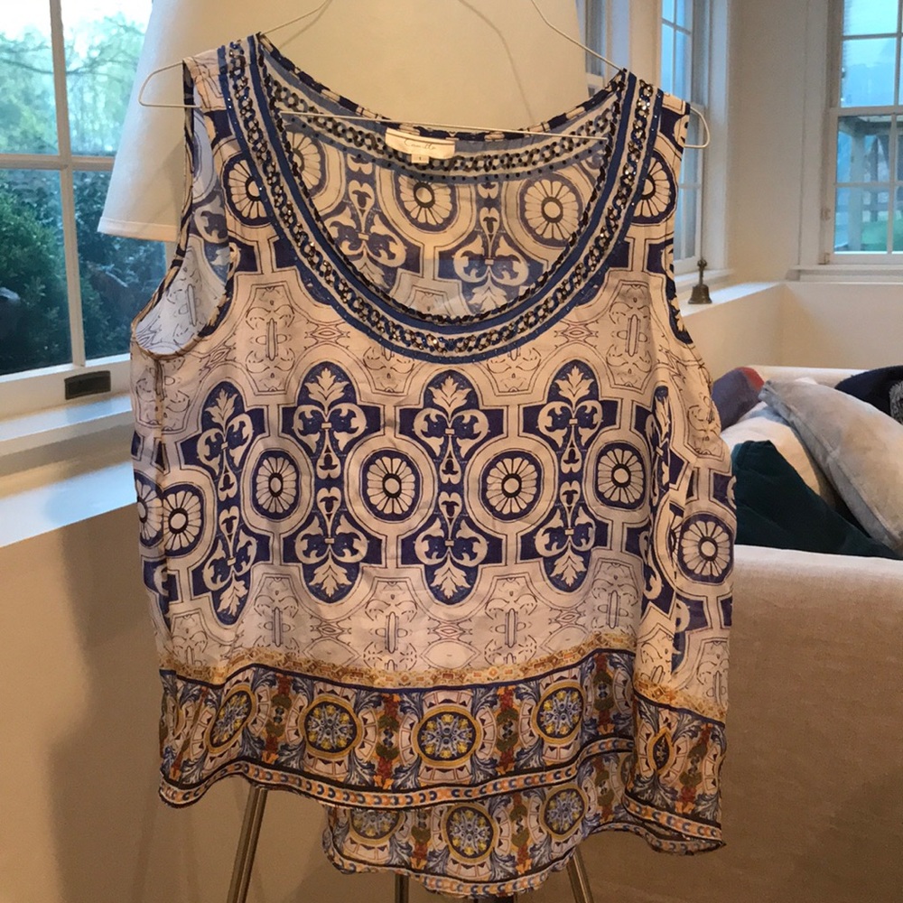 Camilla Australia Embellished Silk tank Too